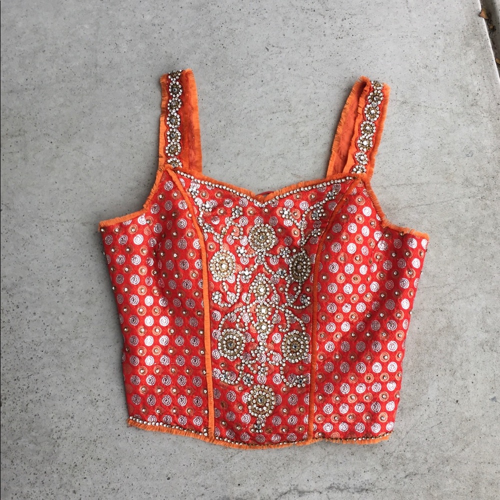 Corset Length - Red/Orange - Reception - Wedding